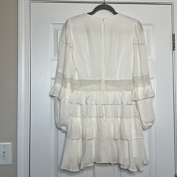 CINQ A SEPT Sanya Ruffled Silk & Lace ivory Dress 2 NWOT - Picture 12 of 12